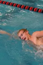 Sophomore Blake Booher continued his career year with a 50 free win with a personal-best 20.77.