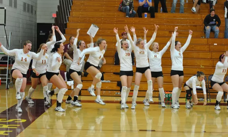Volleyball celebration v. Coe, 10/22/10