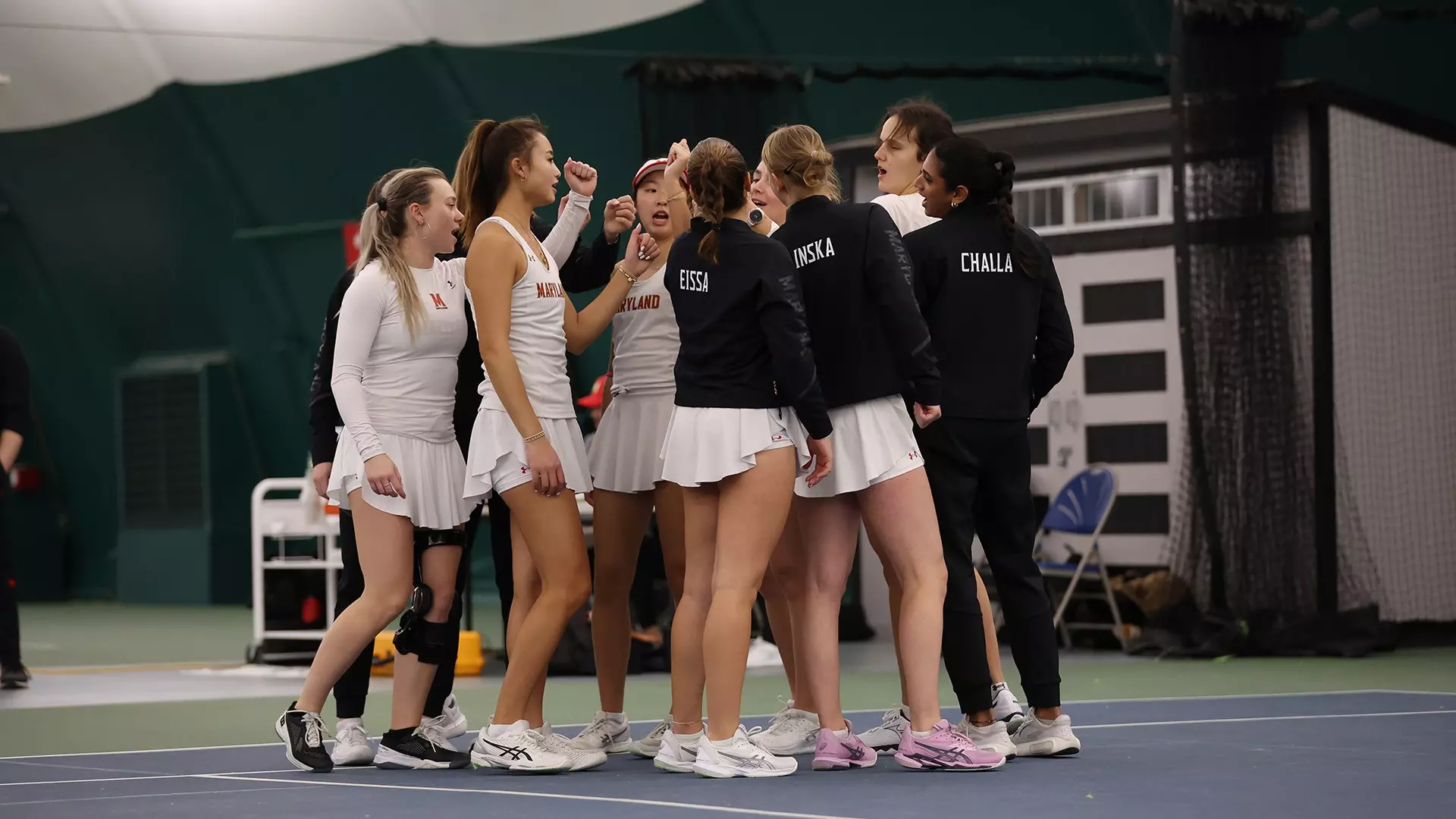 Terrapins Team Huddle Ahead of Match Against Morgan State