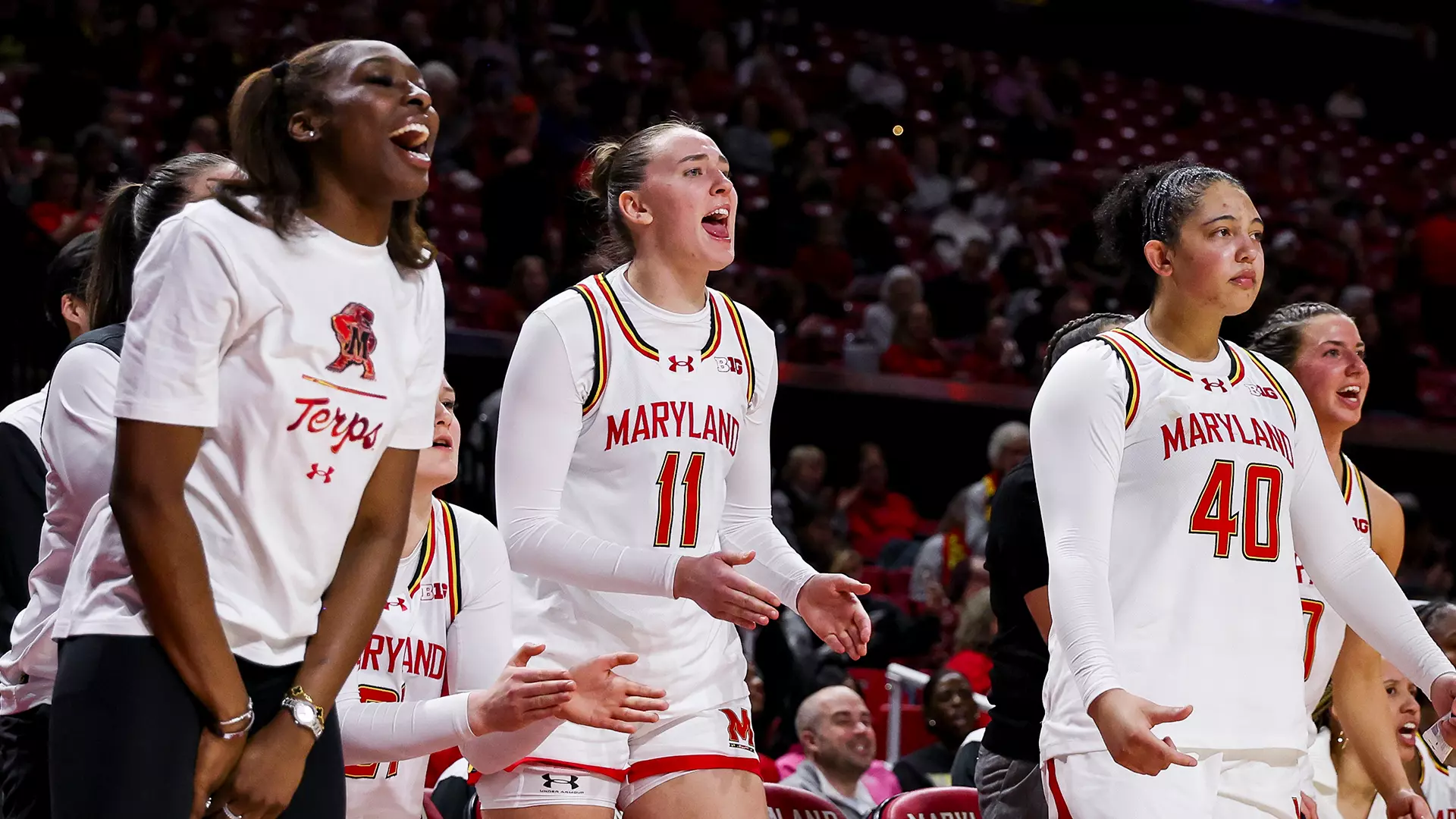 Maryland's Bench Celebrates Against Northwestern