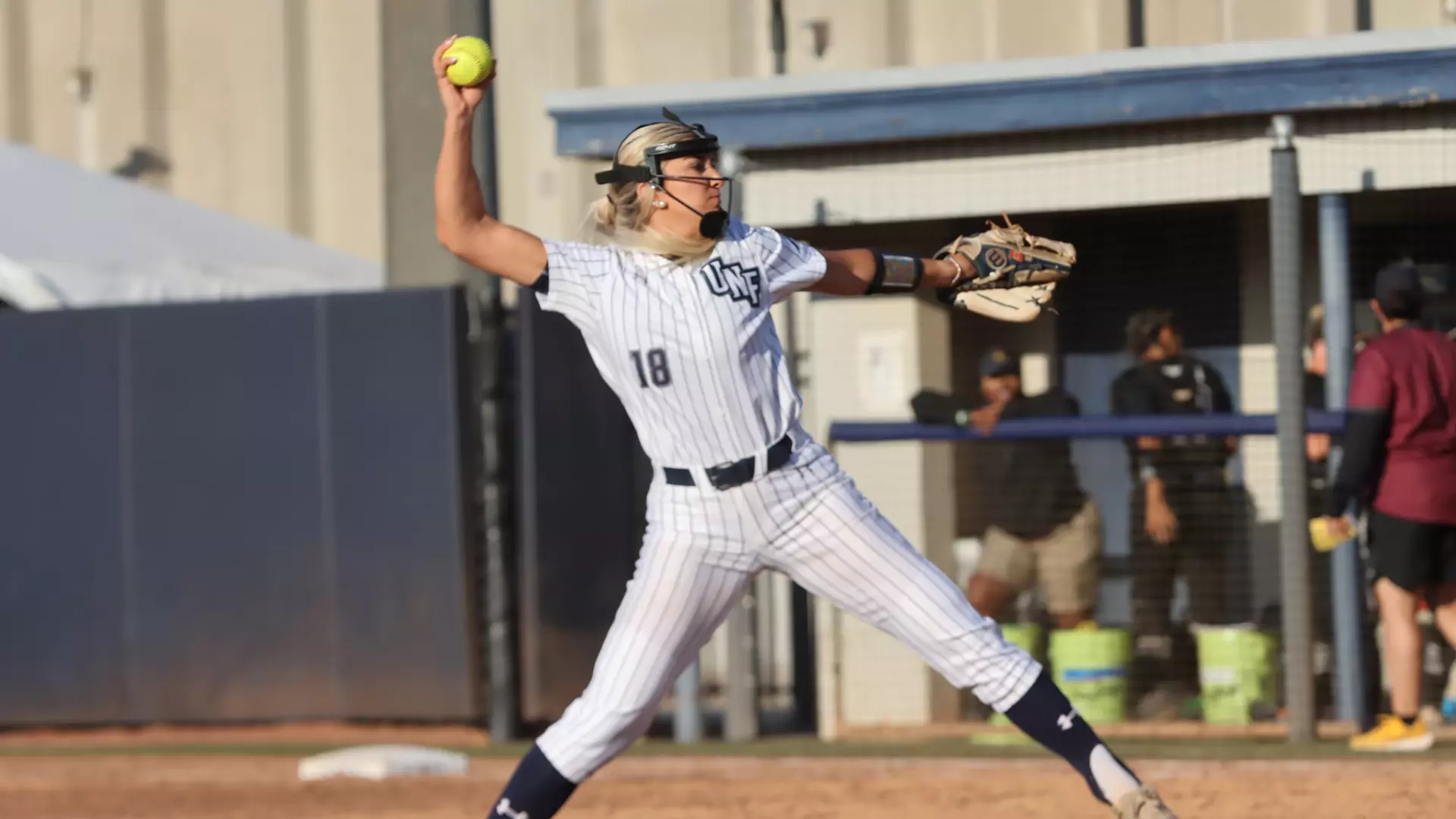 Skyler Stockie pitching against Bethune