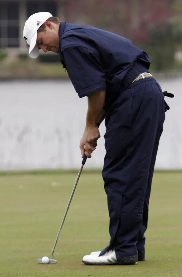 Michael Douthit (above) and Zack Reeves are tied with lowest stroke average this spring with a 75.33 average.