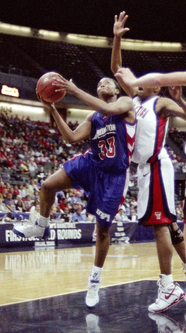 Rola Ogunoye, shown against Texas Tech in the NCAA Regionals in 2005, has been selected t compete for the Nigerian National Team in the upcoming FIBA World Championships, Sept. 12-23.