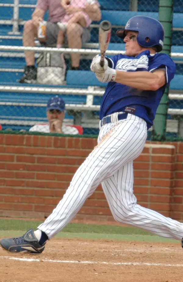 Leo Radkowski hit a home run onto Park Row on Saturday
