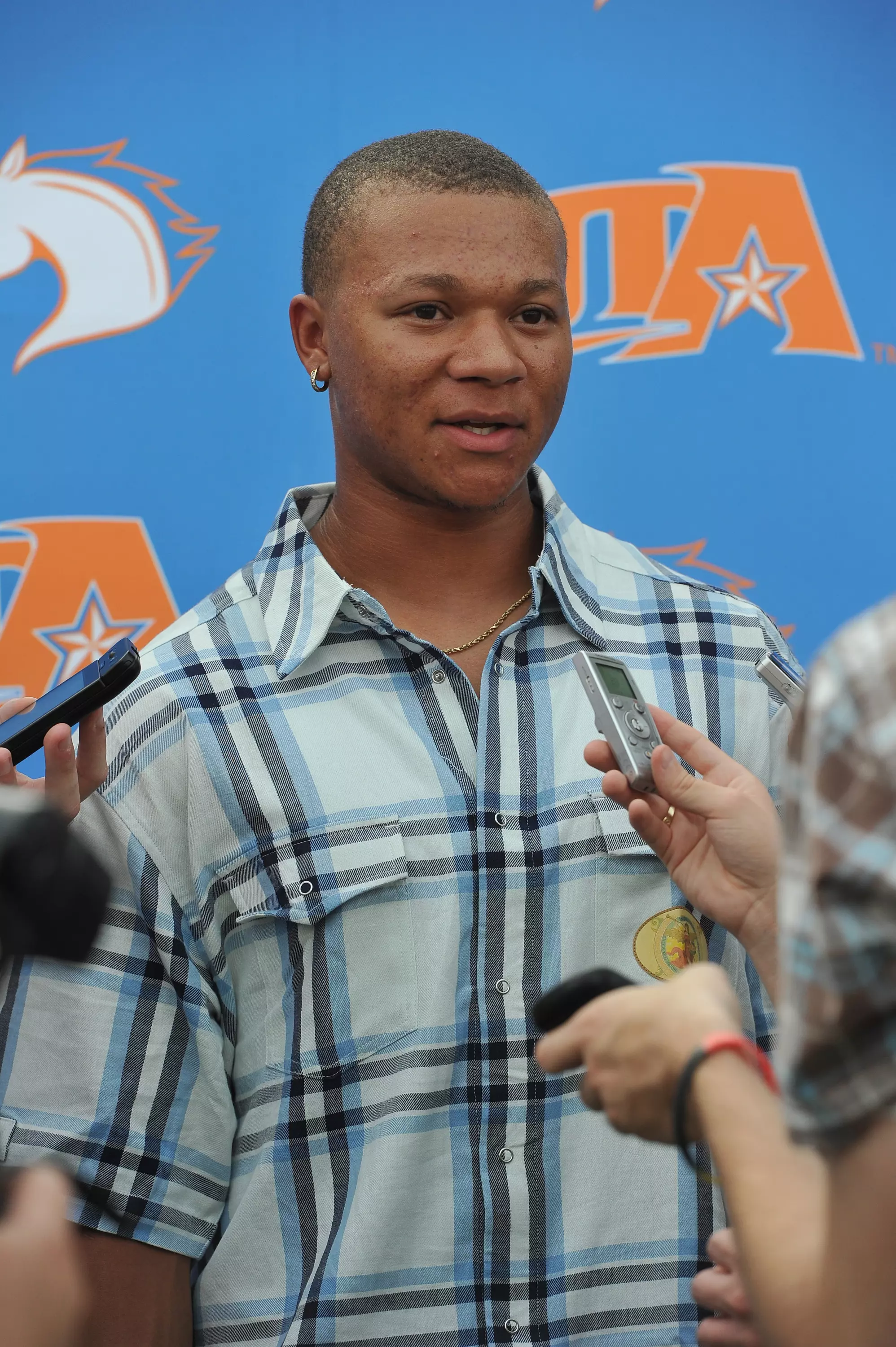 Michael Choice met with the media after being taken 10th overall in the 2010 MLB Draft on Monday