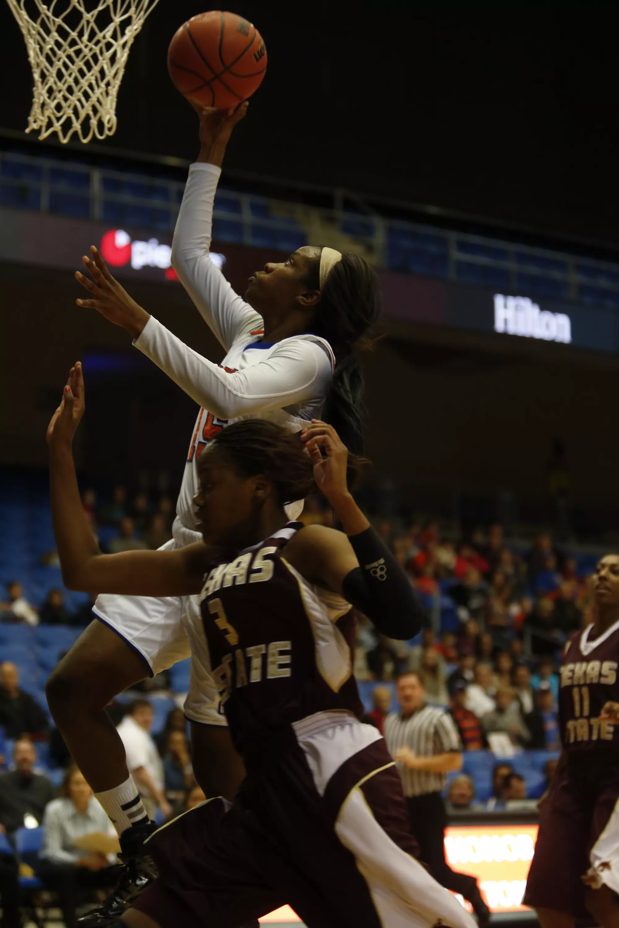 Kiara Parker grabbed her second double-double of the season with 12 points and 10 rebounds.