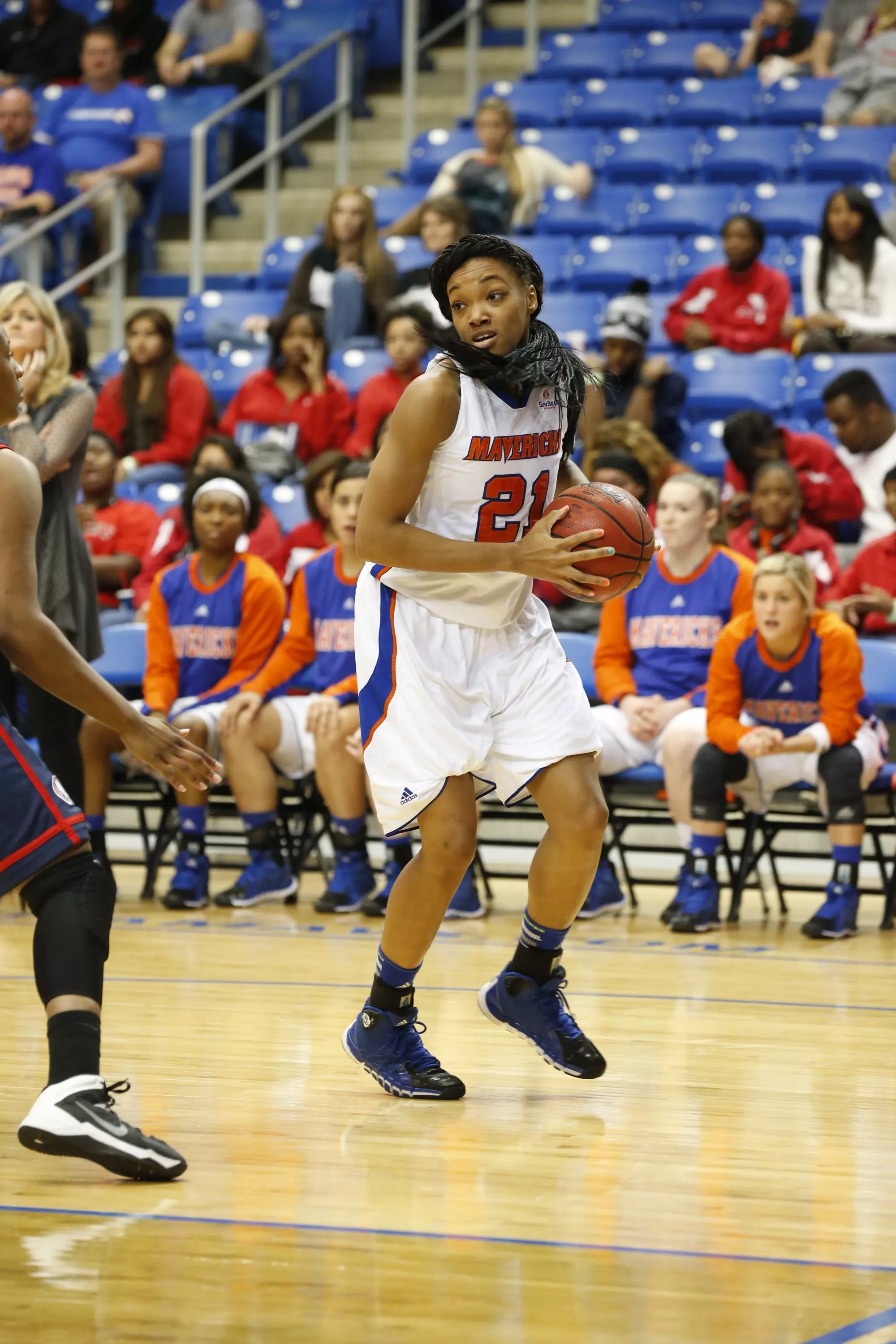 Senior Briana Walker led the Mavericks in scoring with 21 points.
