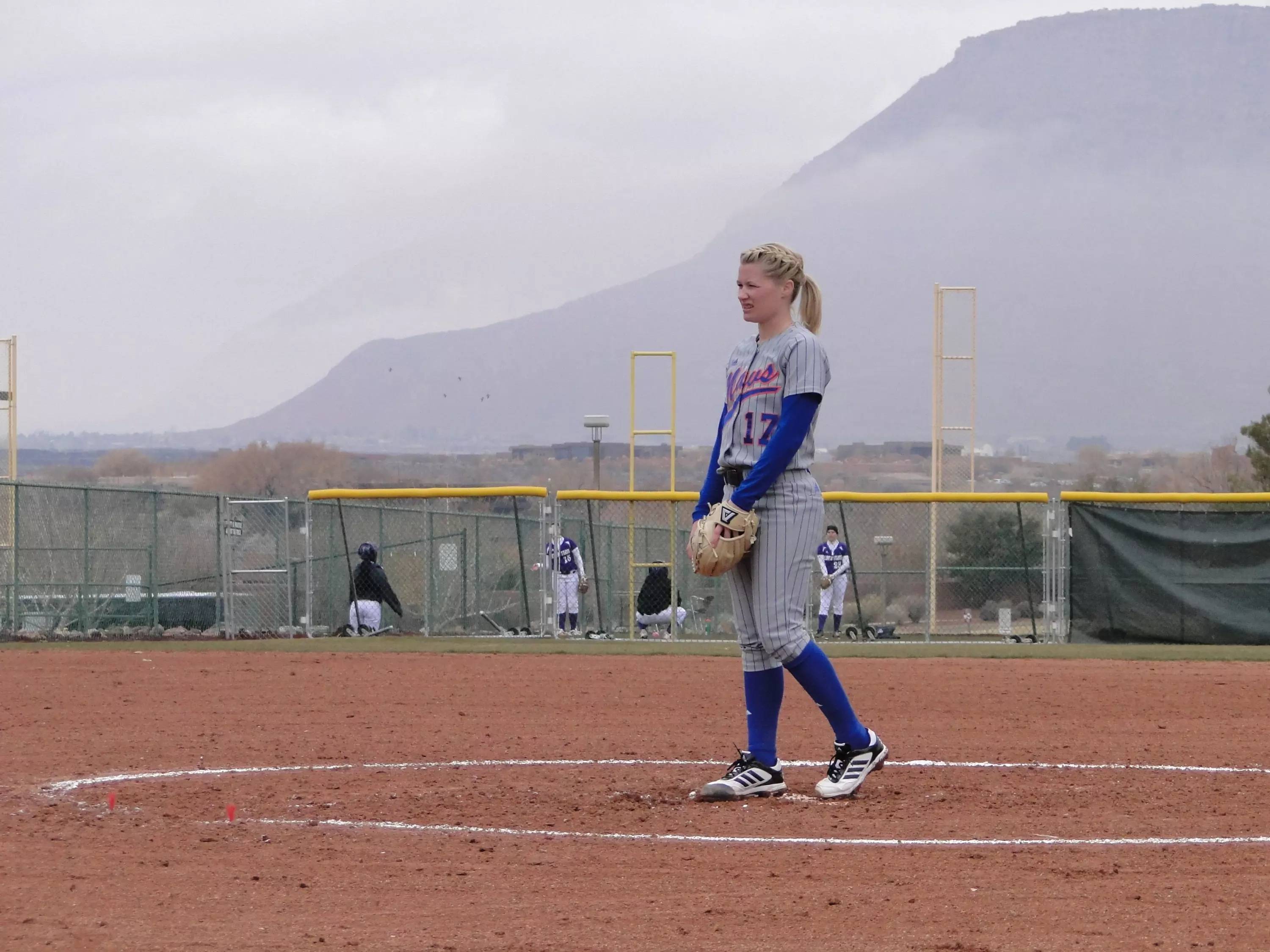 Callie Collins pitched eight innings to pick up the win in UTA's opener.