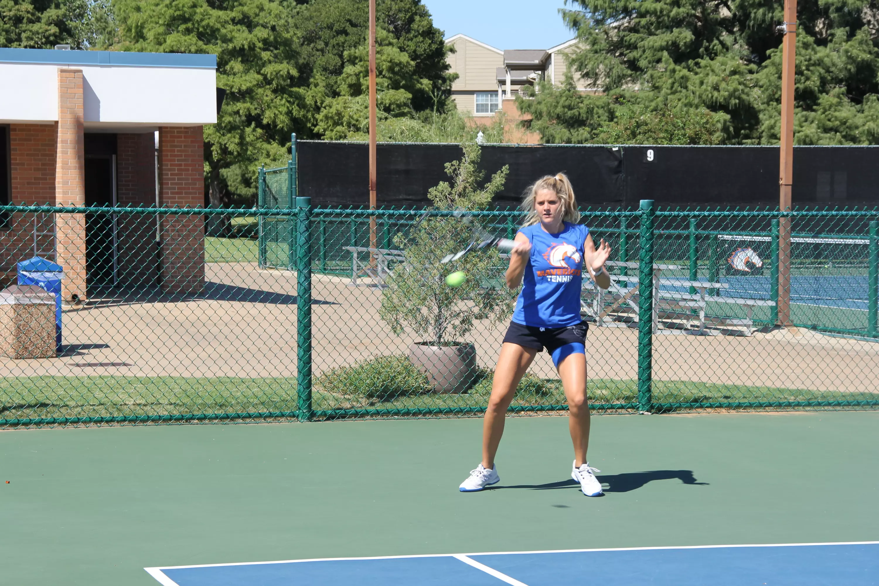 Astrid Gehre helped the Mavs earn two wins Saturday.