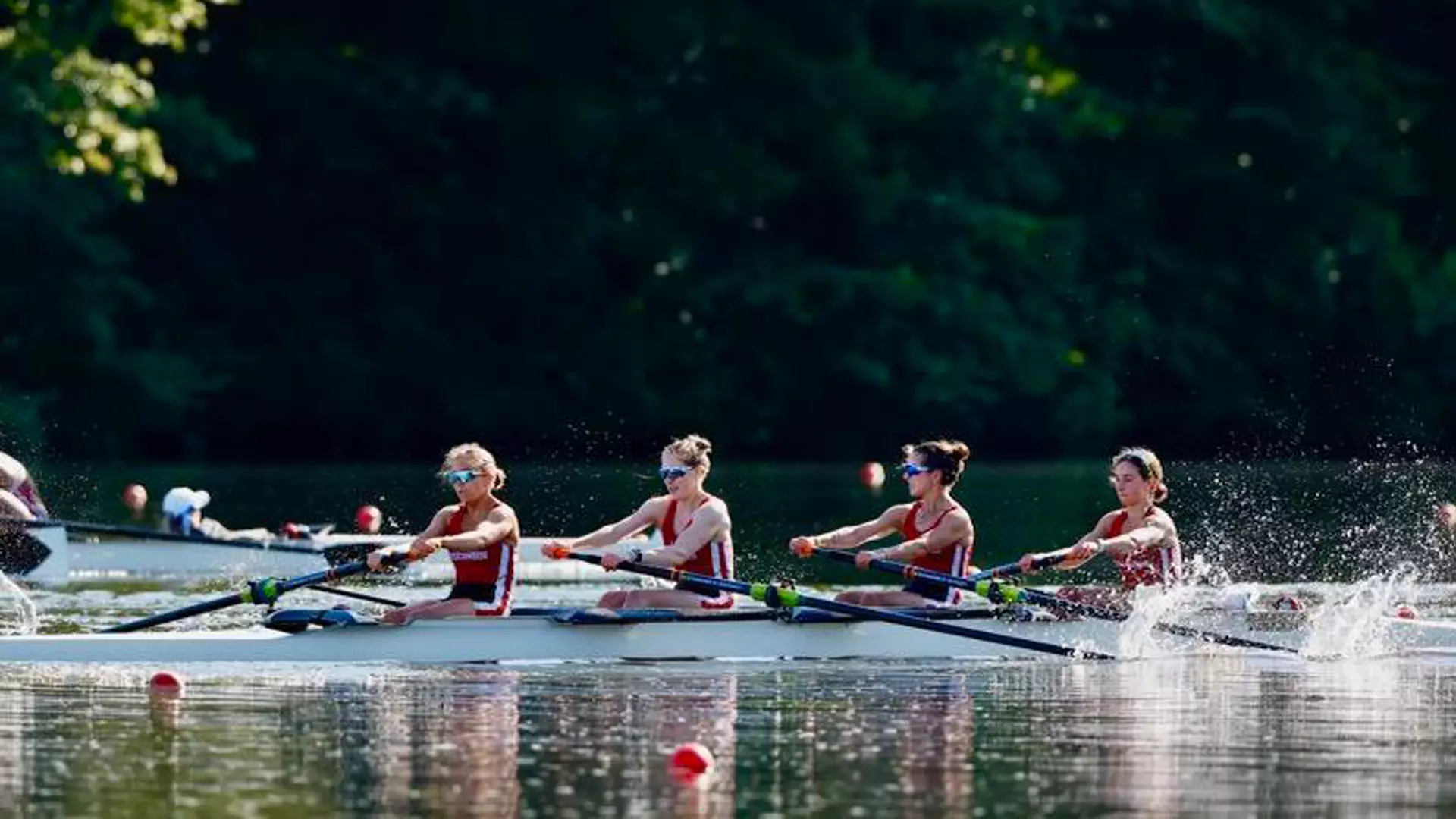Wisconsin openweights race in the women's championship fours event at the 2025 Head of the Charles