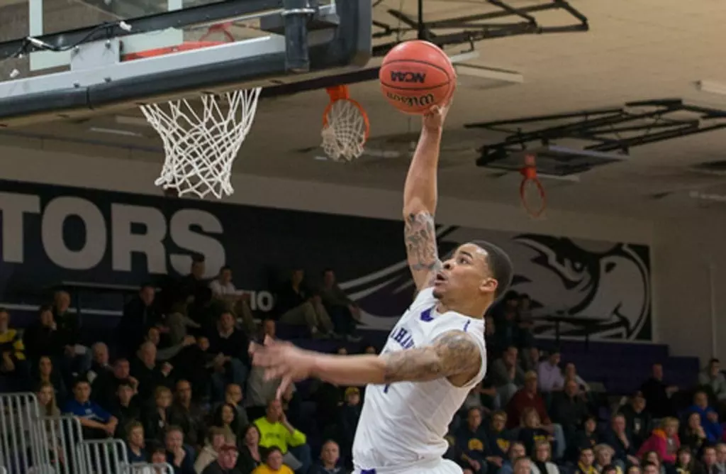 Evans goes up for a dunk