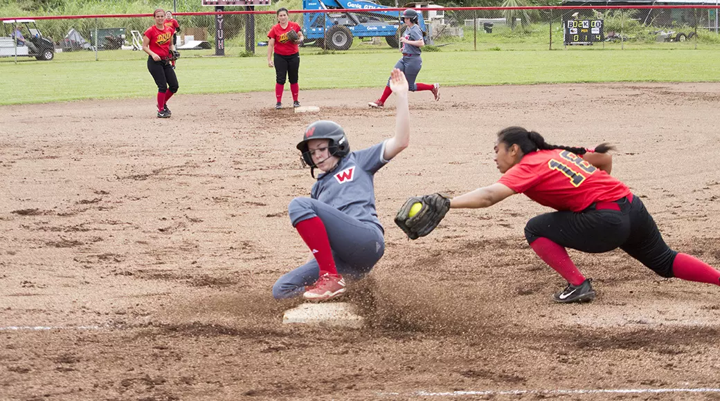 WOU Softball slide at BYUH