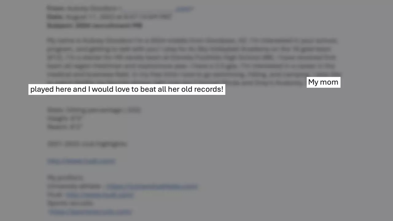 "It would be really cool to beat my mom's record." - Aubrey Goodere | Volleyball