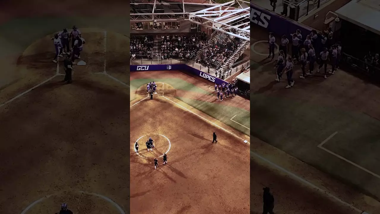 HOMER from the DRONE 🥎 #collegesoftball