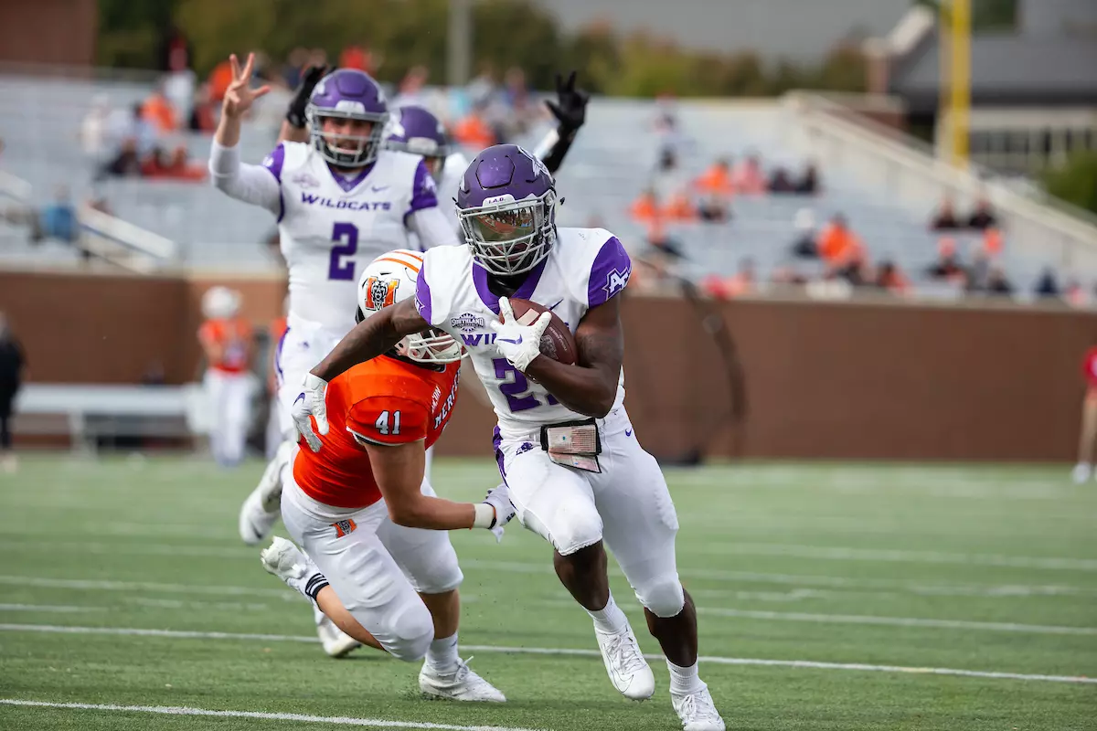 during the first half of an NCAA football game, Saturday, October 31, 2020, in Macon, Ga. (Paul Abell via Abell Images for Abilene Christian)