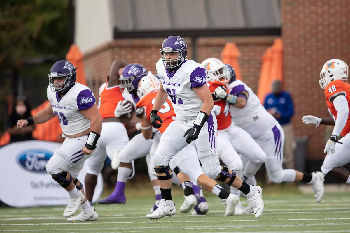 during the first half of an NCAA football game, Saturday, October 31, 2020, in Macon, Ga. (Paul Abell via Abell Images for Abilene Christian)