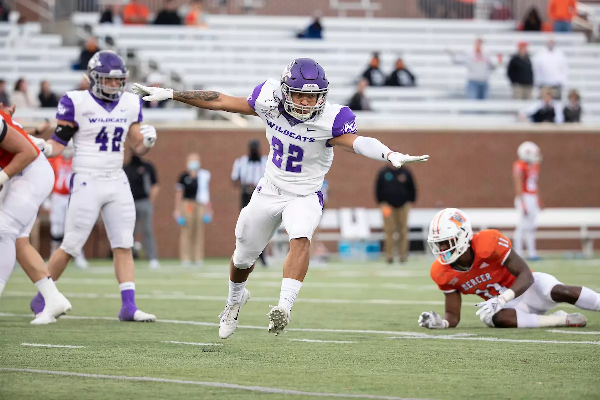 during the first half of an NCAA football game, Saturday, October 31, 2020, in Macon, Ga. (Paul Abell via Abell Images for Abilene Christian)
