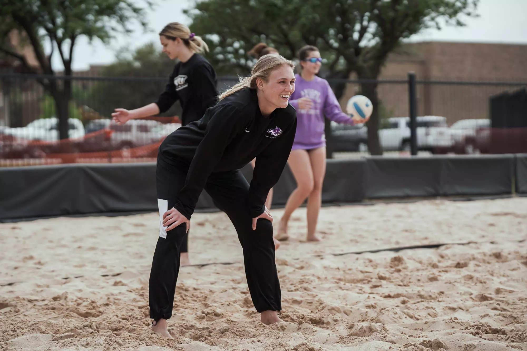 Katelyn Mueller at beach practice