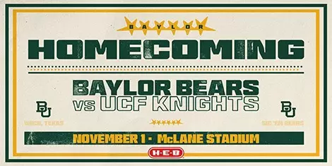 Homecoming promotion graphic for football vs. UCF on November 1st