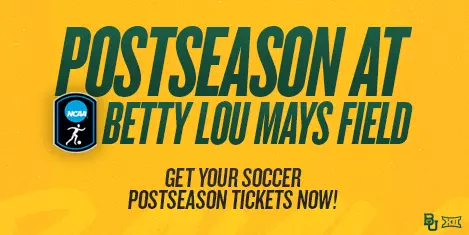 Postseason Soccer Graphic for soccer's match vs. Texas State and postseason tickets are on sale now