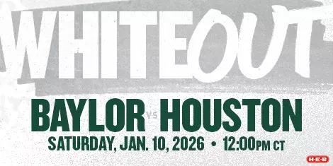 Graphic advertising the Baylor vs. Houston men's basketball game on Jan. 10 as a whiteout