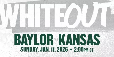 Graphic advertising the Baylor vs. Kansas women's basketball game on Jan. 11 as a whiteout