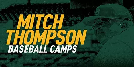Graphic promoting Baseball Mitch Thompson's Camps