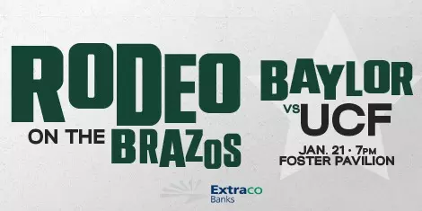 Graphic advertising Rodeo on the Brazos theme for women's basketball vs. UCF on Jan. 21