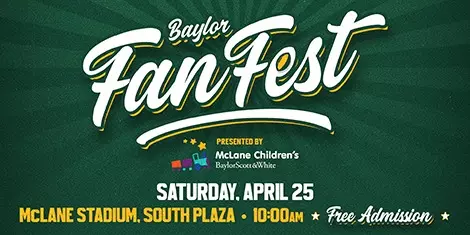 Baylor Fan Fest details on Saturday, April 25 starting at 10 a.m. at McLane Stadium; admission is free; click for full details