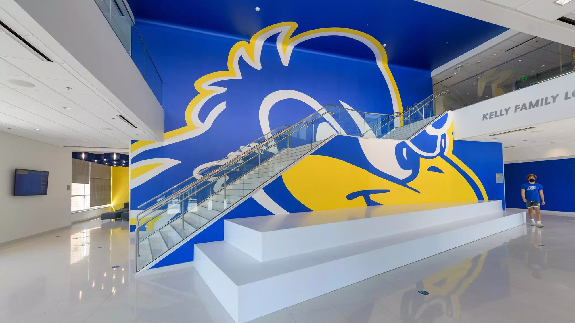 The newly opened Whitney Athletic Center, a 90,000 Square Feet addition and expansion of Delaware Stadium. The new facility includes an academic center, weight room, athletic training and sports medicine areas, multi-purpose space, a new entrance plaza to the stadium, and revisions to the West Stands of the stadium including premium and club seat options, new restrooms, and concessions.