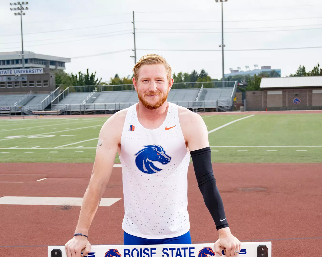 Landon Helms at the Boise State Track and Field 2024 Media Day. Photo by Kenna Harbison