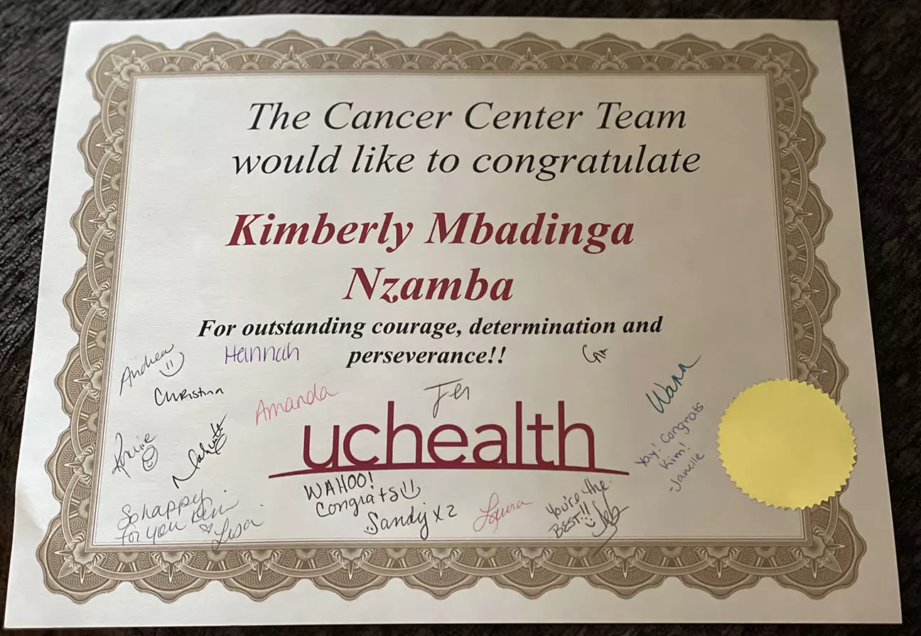 Mbadinga-Nzamba certiicate