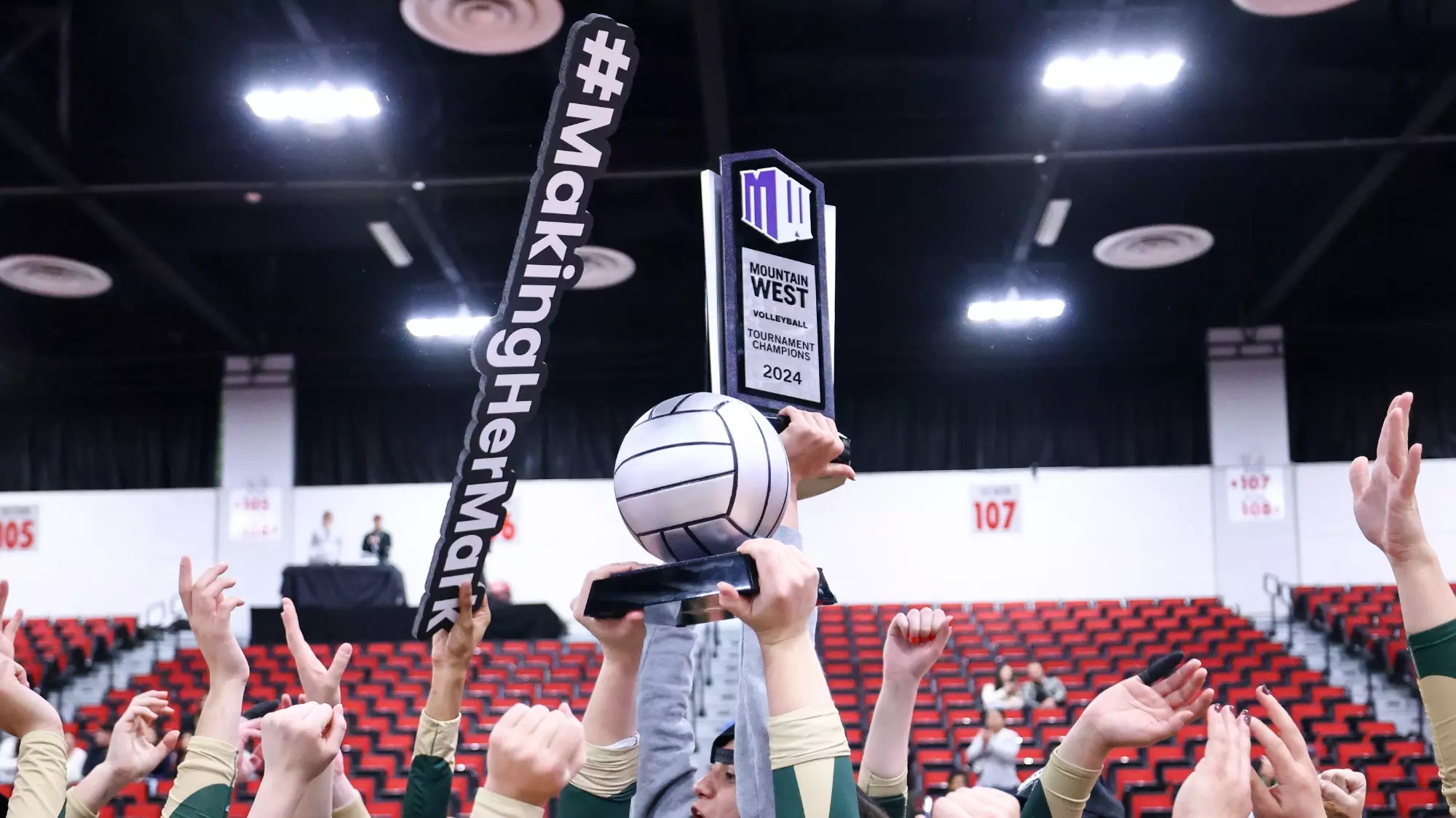 Las Vegas, NV - 30 NOV 2024: The 2024 Mountain West Women's Volleyball Championship takes place at COX Pavilion in Las Vegas, NV. (Tyler Schank/NCAA Photos)