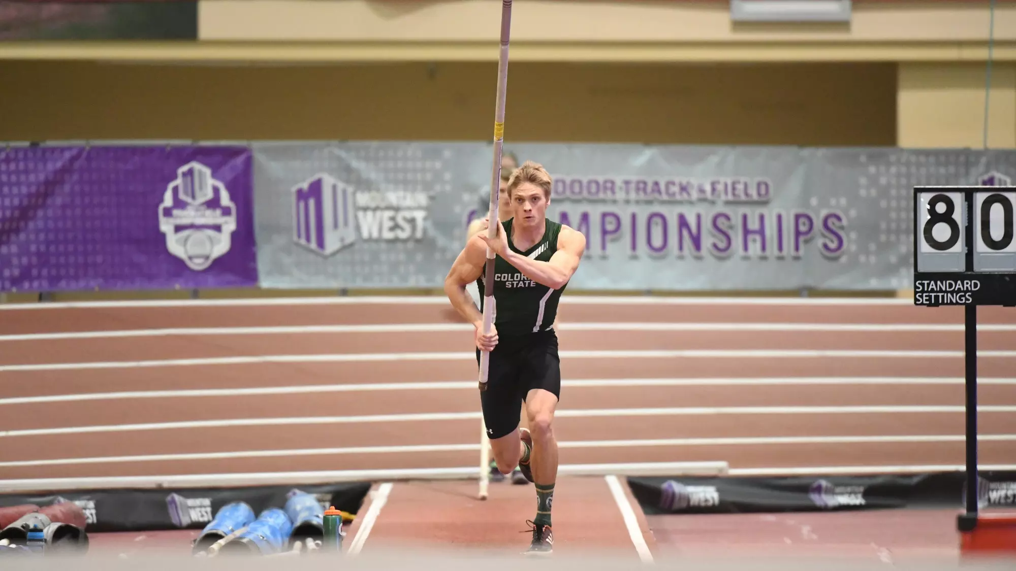 22 FEB 2019: The 2019 Mountain West Indoor Track and Field Championship takes place at the Albuquerque Convention Center in Albuquerque, NM. Justin Tafoya/NCAA Photos