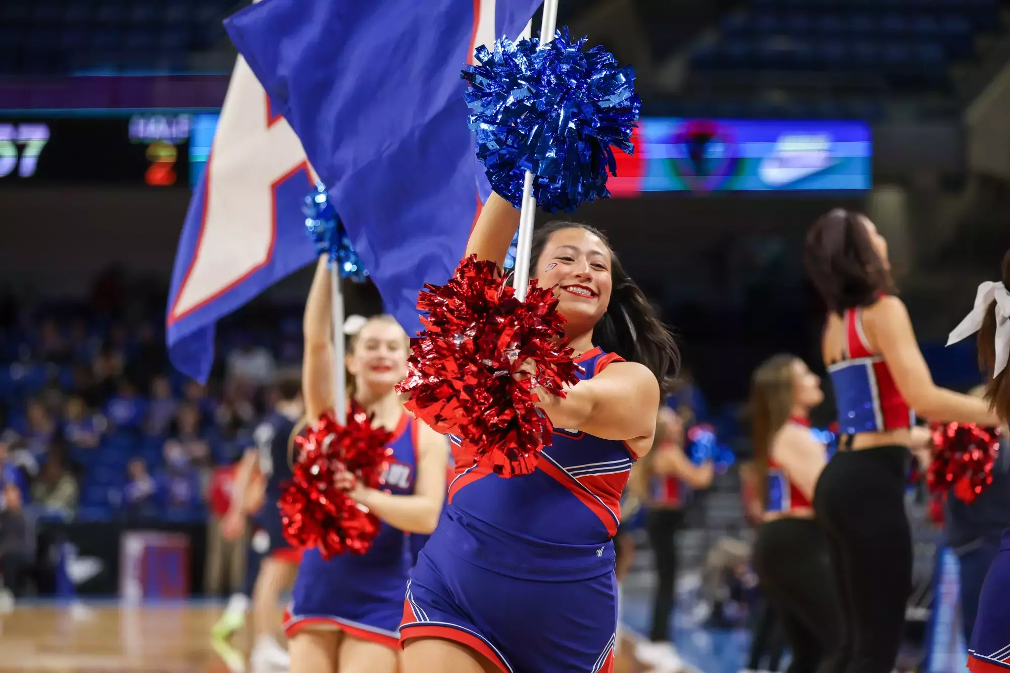 Cheer Running the Flags