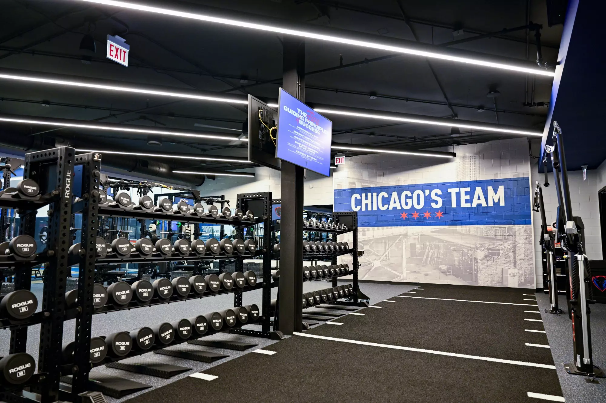 The newly constructed weight room, for use of all DePaul student-athletes.