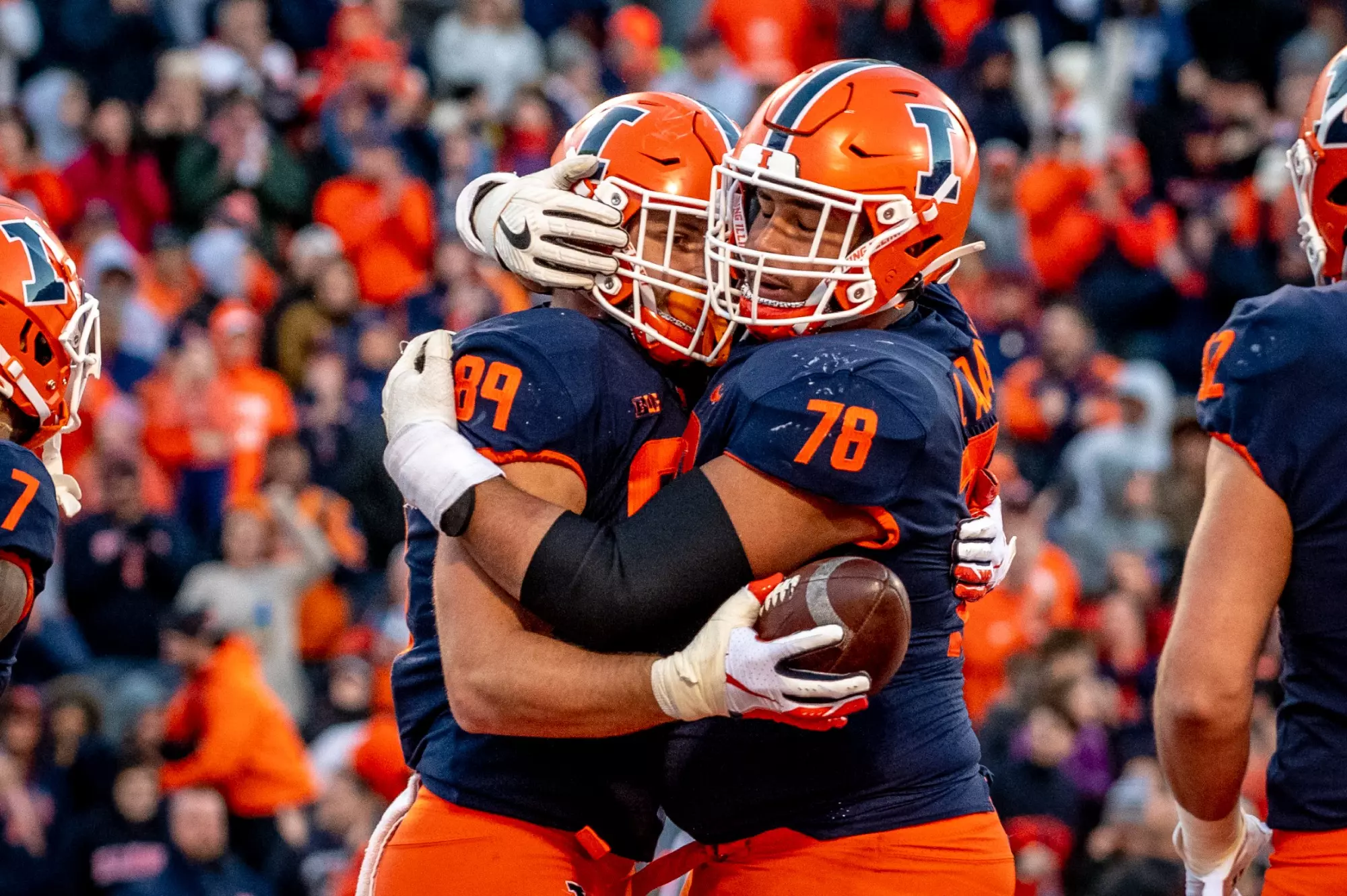 Tip Reiman (89) and Isaiah Adams (78)
Illinois Fighting Illini Football vs. Michigan State - Nov. 5, 2022
