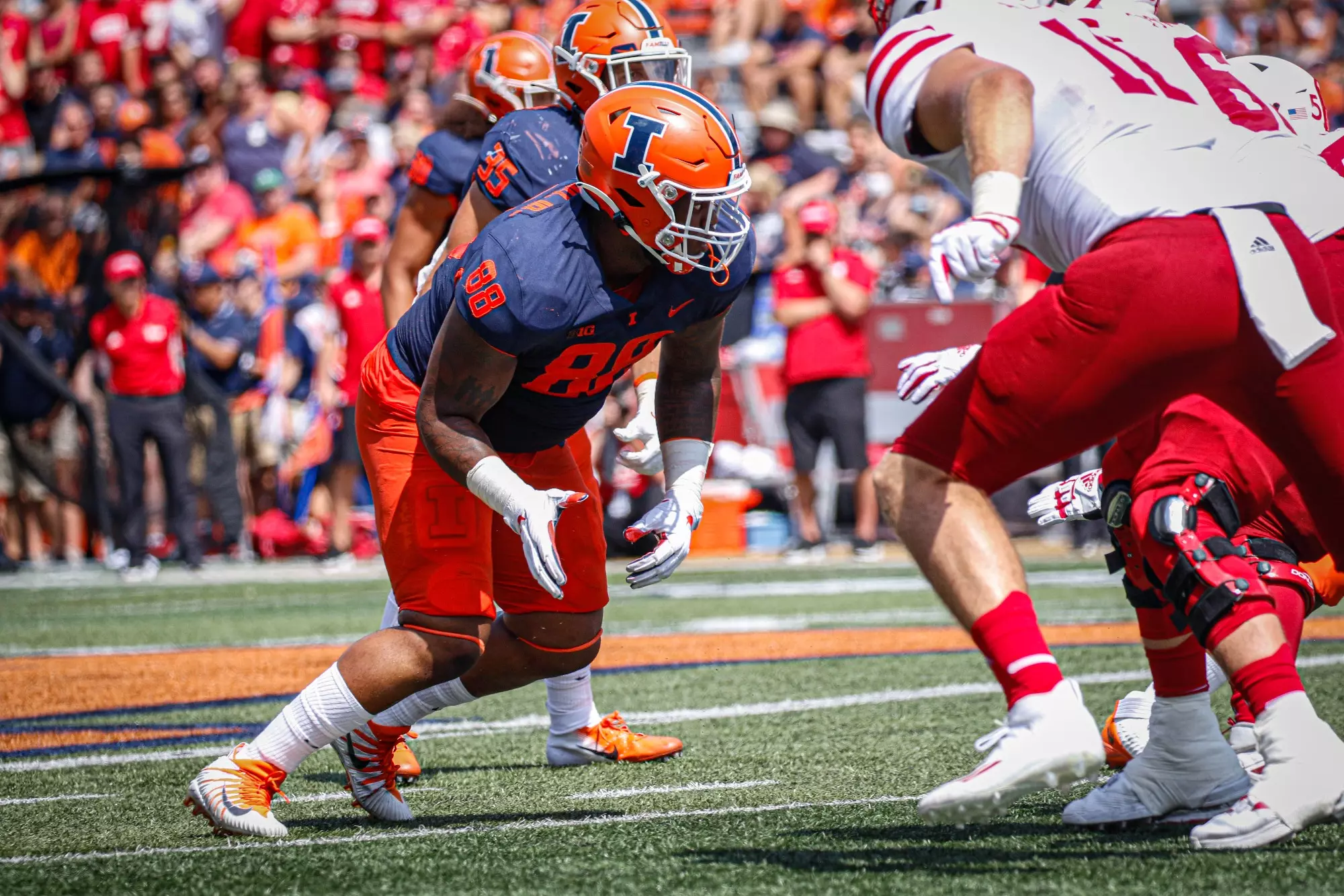 defensive lineman Keith Randolph Jr. (88)
Illinois Fighting Illini Football vs. Nebraska - 8/28/21