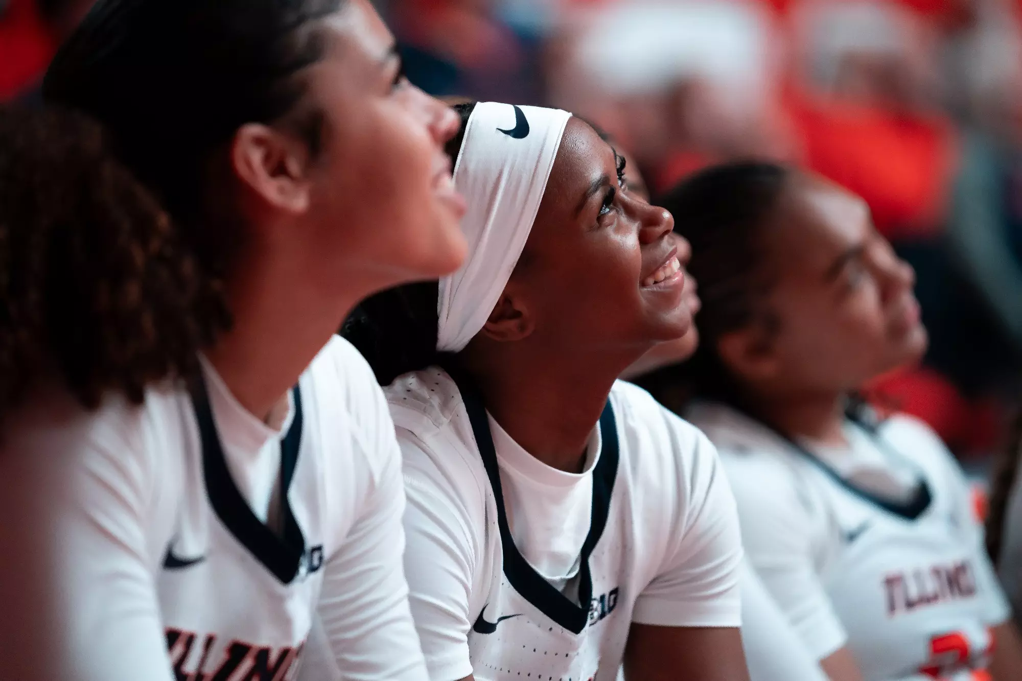 CHAMPAIGN, IL - November 26, 2023 - Illinois Guard Genesis Bryant (#1) before the game between the Canisius Golden Griffins and the Illinois Fighting Illini at State Farm Center in Champaign, IL. Photo By Kevin Snyder