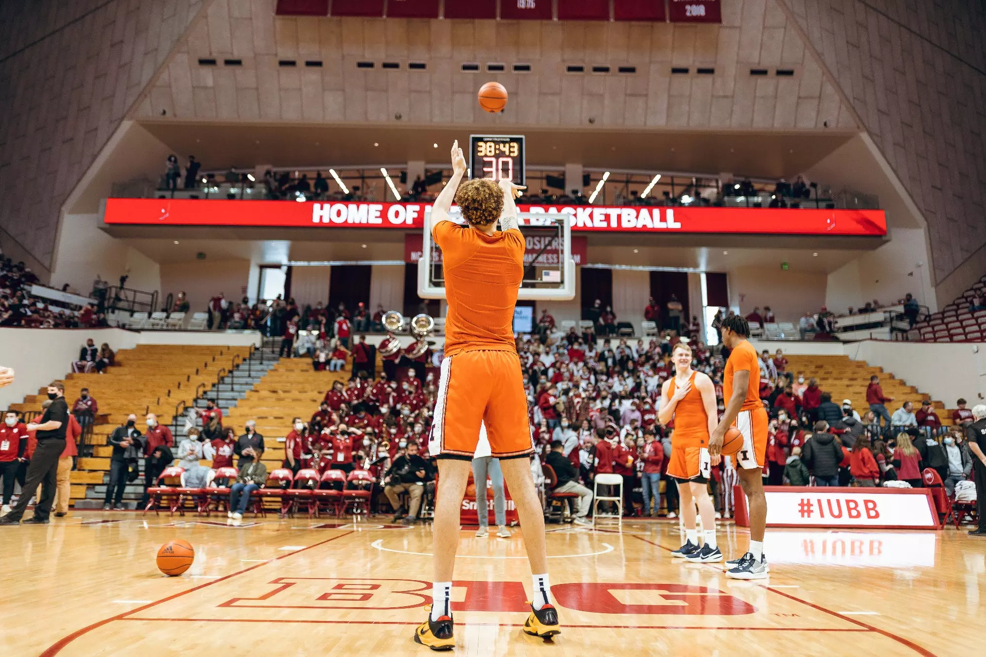 Image Taken At Illinois Fighting Illini at Indiana Hoosiers Basketball Game, Simon Skjodt Assembly Hall, Indiana University, Bloomington, IN, Saturday, February 5, 2022. Courtney Bay/Illinois Basketball