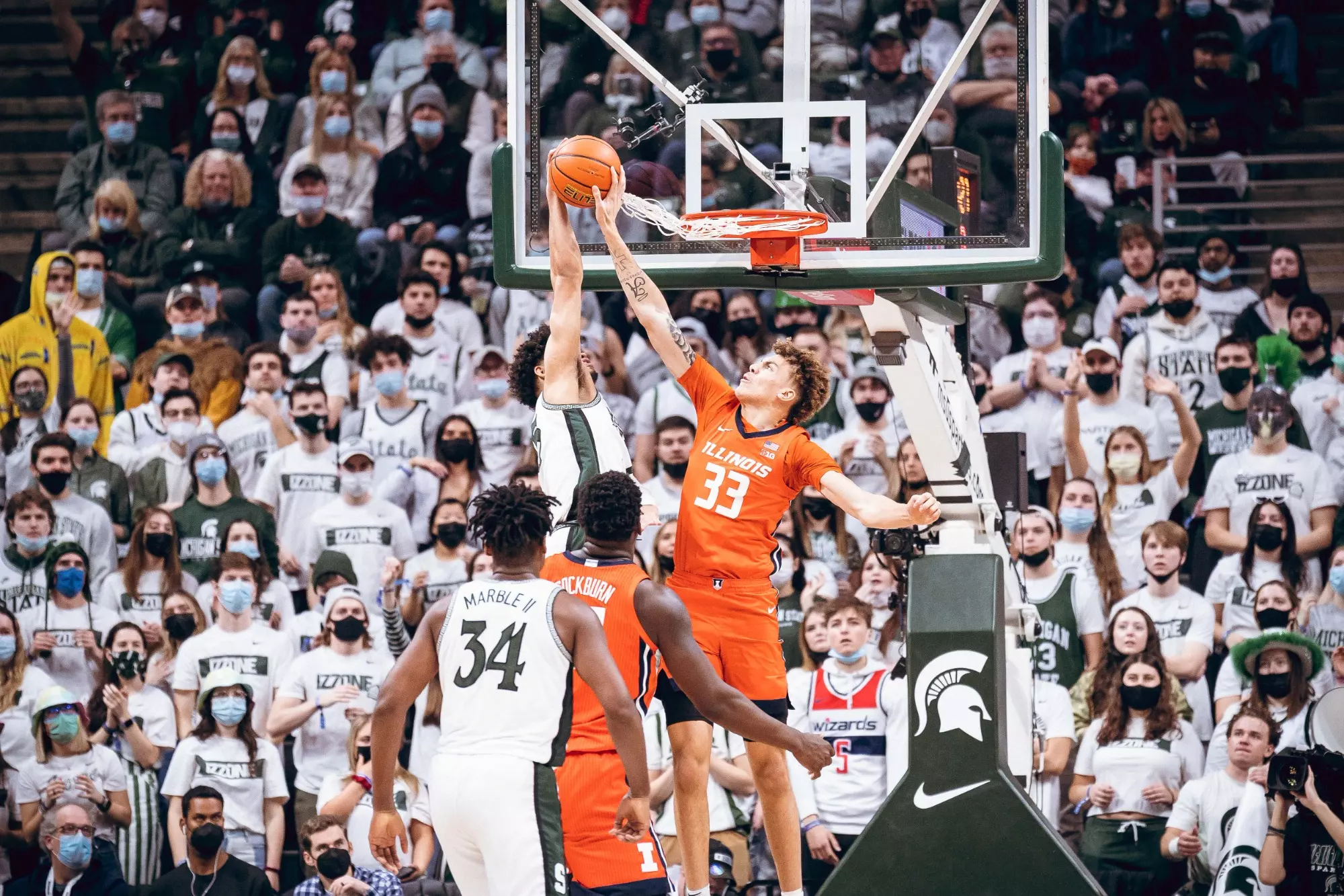 Image Taken At Illinois Fighting Illini at Michigan State Spartans Basketball Game, Breslin Center, Michigan State University, East Lansing, MI, Saturday, February 19, 2022. Courtney Bay/Illinois Basketball