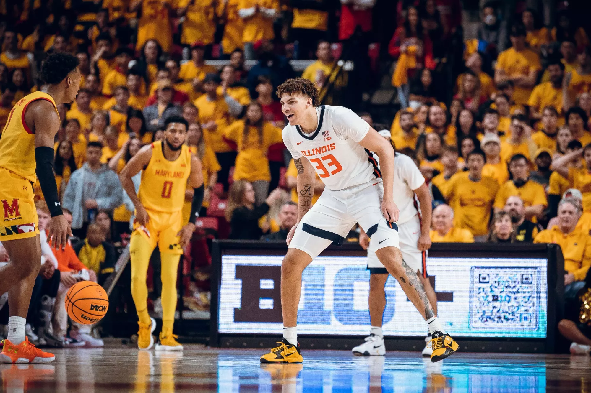 Image Taken At Illinois Fighting Illini vs Maryland Terrapins Men’s Basketball Game, Xfinity Center, College Park, Maryland, Friday, December 2, 2022. Courtney Bay/Illinois Basketball