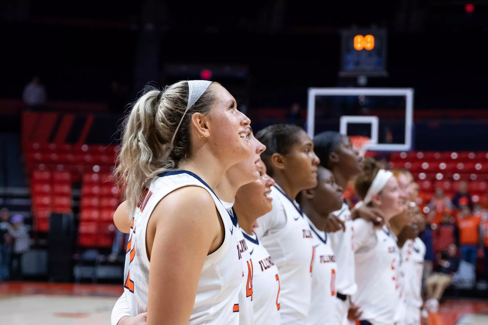 CHAMPAIGN, IL - October 30, 2023 - Illinois Forward Shay Bollin (#22) after the game between the Truman State Bulldogs and the Illinois Fighting Illini at State Farm Center in Champaign, IL. Photo By Madison Dabrowski