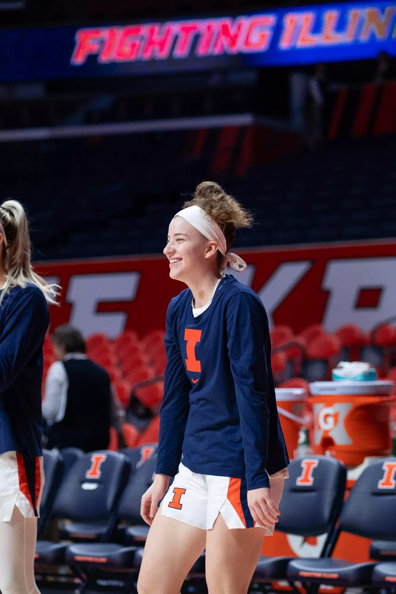 CHAMPAIGN, IL - December 06, 2023 - Illinois Guard Gretchen Dolan (#5) before the game between the Northern Kentucky Norse and the Illinois Fighting Illini at State Farm Center in Champaign, IL. Photo By Madison Dabrowski