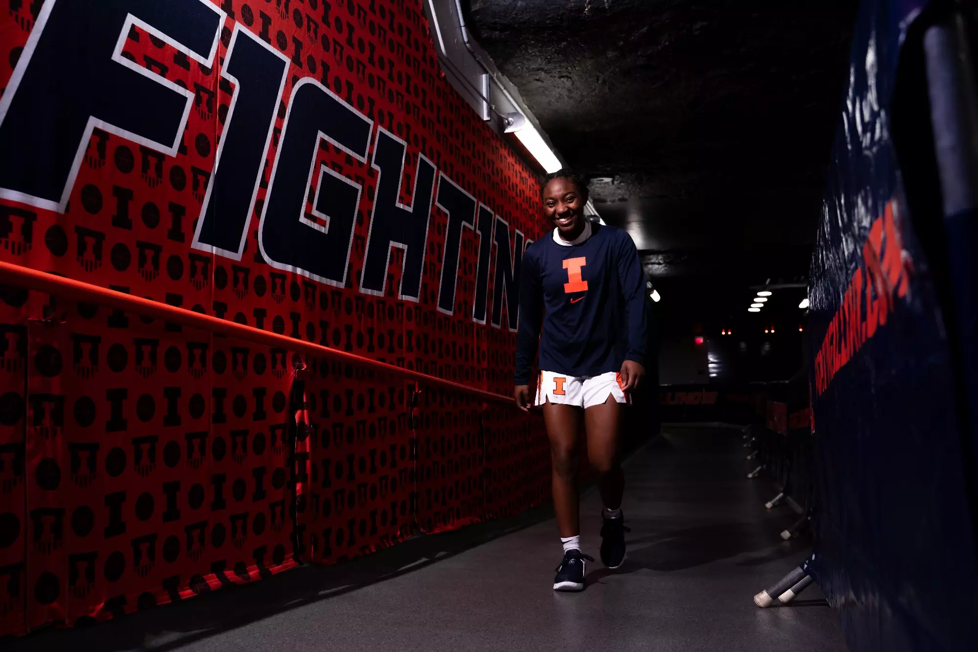 CHAMPAIGN, IL - October 30, 2023 - Illinois Guard Kam'Ren Rhodes (#4) before the game between the Truman State Bulldogs and the Illinois Fighting Illini at State Farm Center in Champaign, IL. Photo By Kevin Snyder
