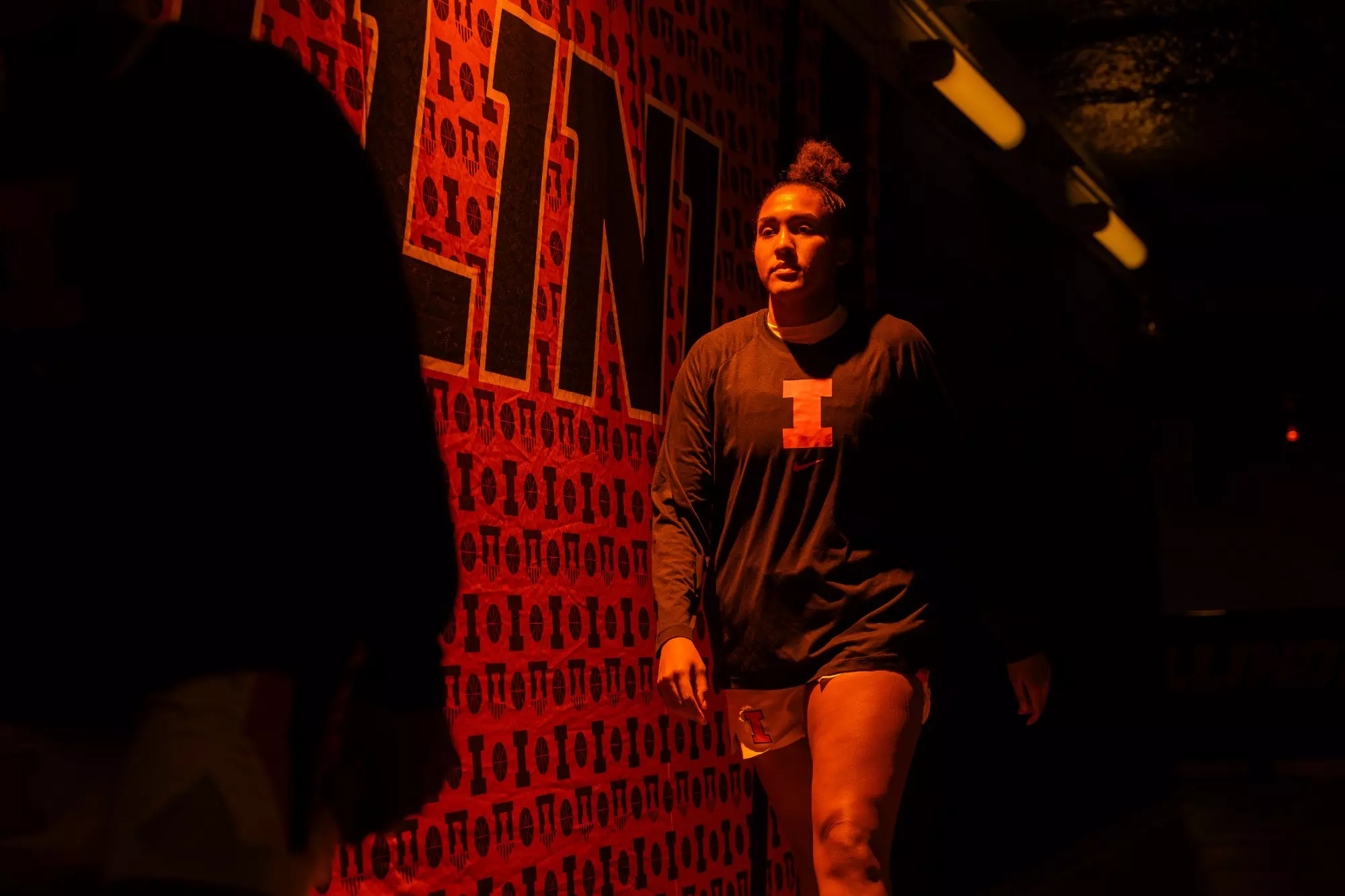 CHAMPAIGN, IL - February 19, 2024 - Illinois Center Camille Hobby (#41) before the game between the Indiana Hoosiers and the Illinois Fighting Illini at State Farm Center in Champaign, IL. Photo By Kevin Snyder