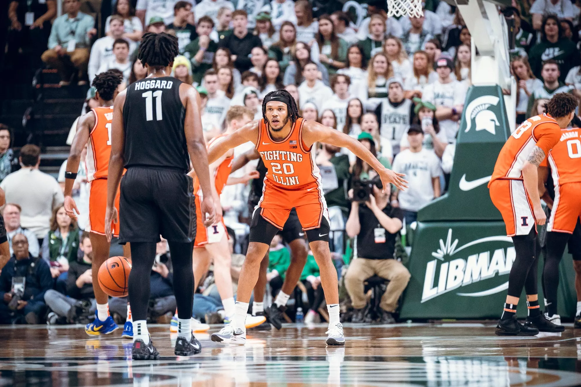 Image Taken At Illinois Fighting Illini vs. Michigan State Spartans Men’s Basketball Game, Breslin Center, East Lansing, MI, Saturday, February 10, 2024. Courtney Bay/Illinois Athletics
