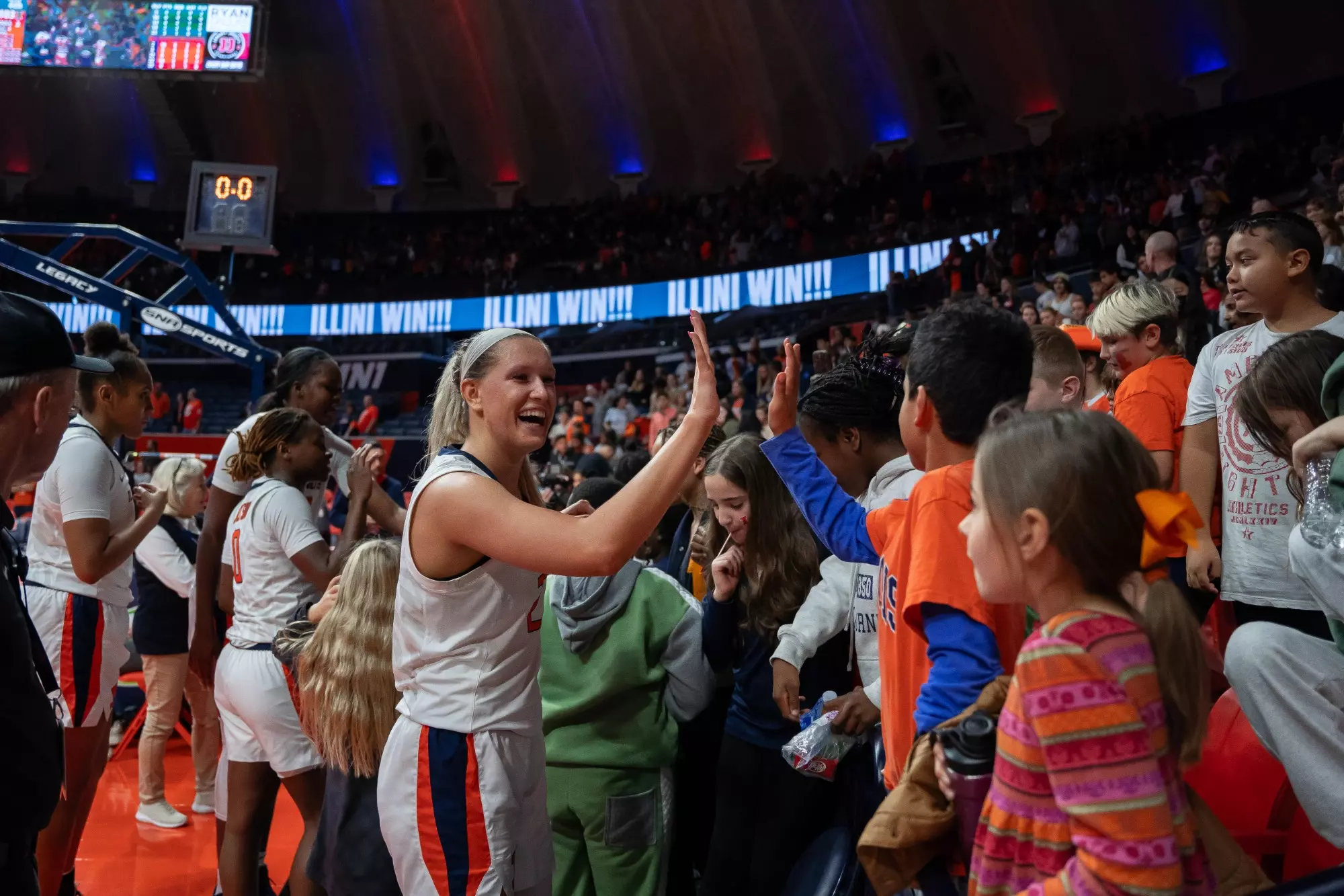 CHAMPAIGN, IL - November 15, 2023 - Illinois Forward Shay Bollin (#22) after the game between the Saint Peters Peacocks and the Illinois Fighting Illini at State Farm Center in Champaign, IL. Photo By Madison Dabrowski