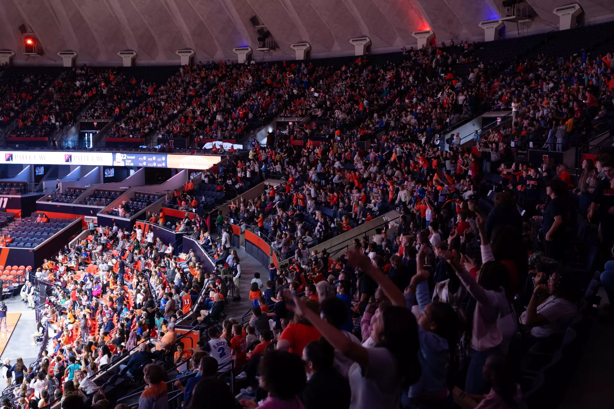 CHAMPAIGN, IL - November 15, 2023 - Illinois Fans before the game between the Saint Peters Peacocks and the Illinois Fighting Illini at State Farm Center in Champaign, IL. Photo By Kevin Snyder