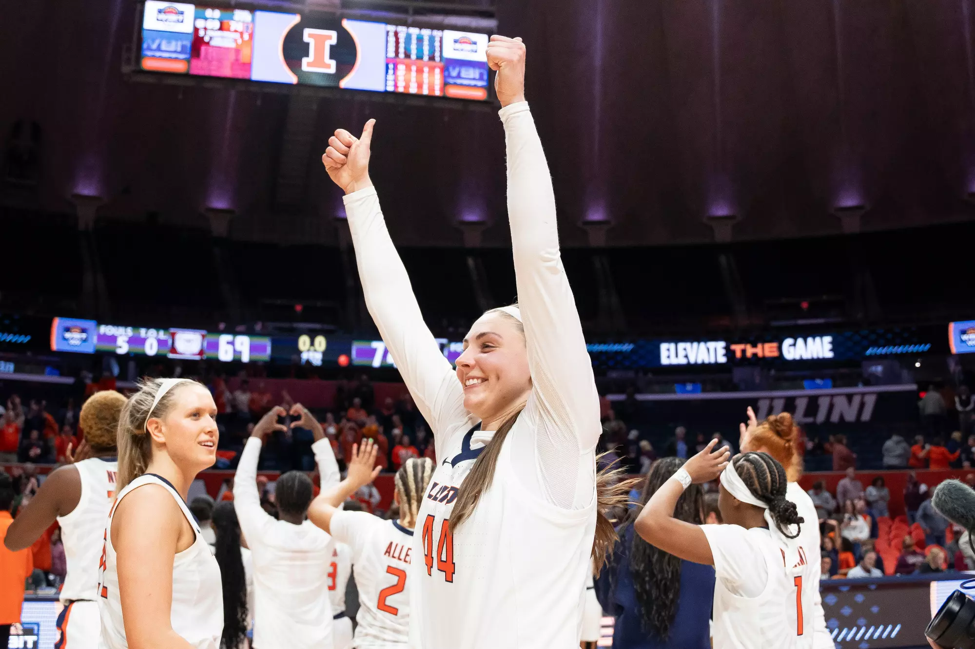 CHAMPAIGN, IL - March 21, 2024 - Photos taken after the 2024 WBIT First Round game between the Missouri State Bears and the Illinois Fighting Illini at State Farm Center in Champaign, IL. (Photo By Madison Dabrowski/Illinois Athletics)